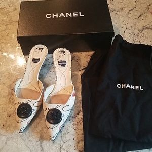 Chanel off white MULES